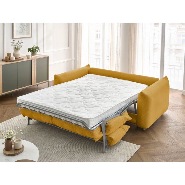 Žltá rozkladacia pohovka 234 cm Ernest – Bobochic Paris-image-1