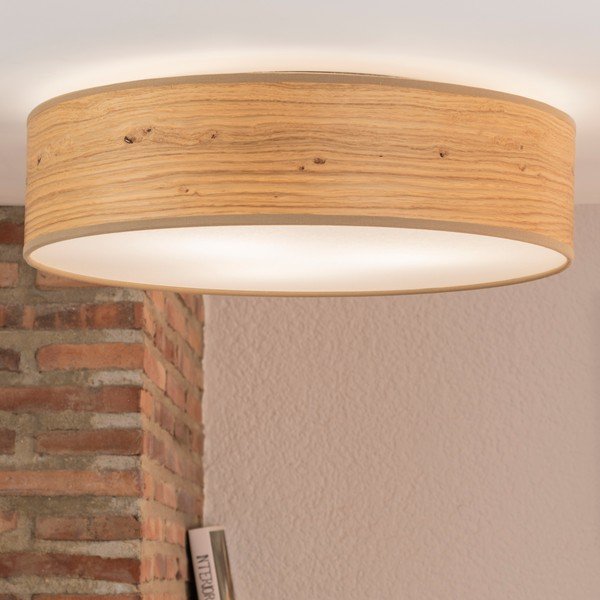 Svetlohnedé stropné svietidlo s tienidlom z prírodnej dyhy Sotto Luce Ocho, ⌀ 40 cm-image-1