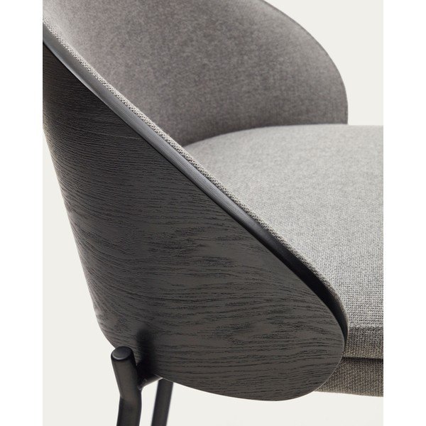 Čierna/sivá barová stolička (výška sedadla 77 cm) Eamy – Kave Home-image-2