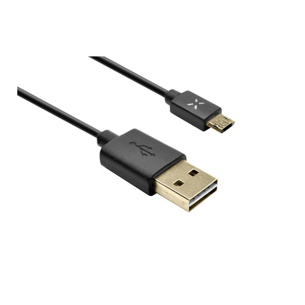 Čierny obojstranný USB datový kábel Fixed TO microUSB s konektorom microUSB, 1m