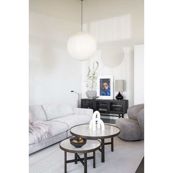 Tmavohnedý okrúhly konferenčný stolík s keramickou doskou 60x60 cm Marsden – Rowico-image-4