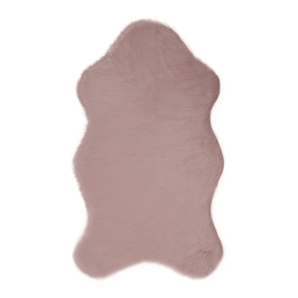 Ružový koberec z umelej kožušiny Pelus Powder, 90 × 150 cm