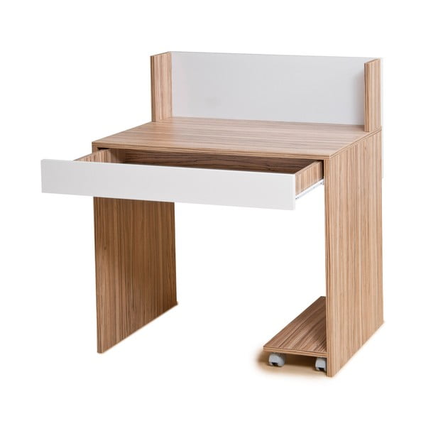Pracovný stolík Bend, biely/samba