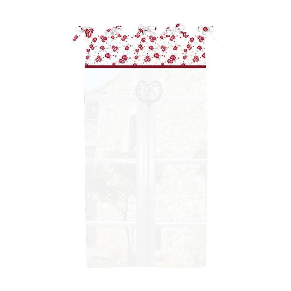 Červeno-biela záclona Antic Line Eloise, 60 x 120 cm
