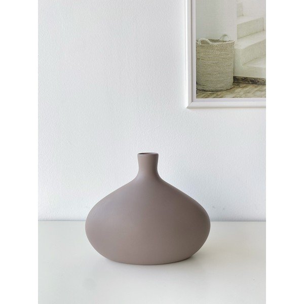 Hnedosivá keramická váza Rulina Platy, výška 20 cm-image-1