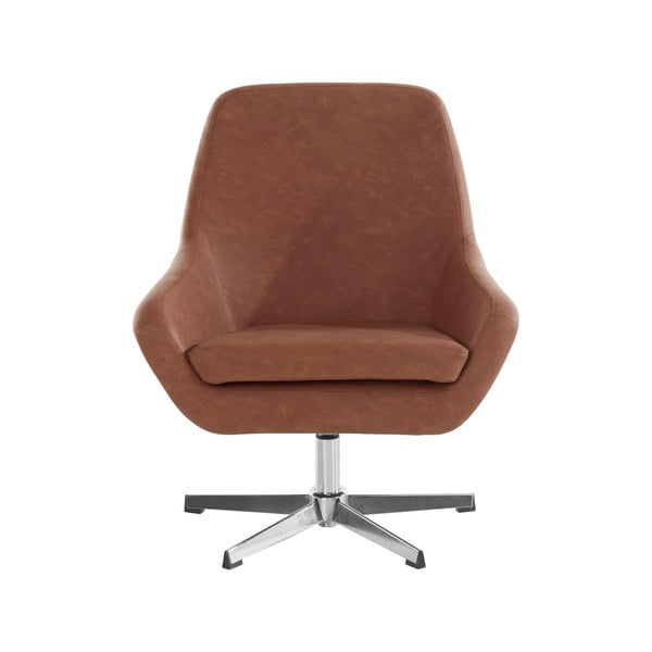 Hnedé kreslo z imitácie kože Naomi - Støraa-image-1