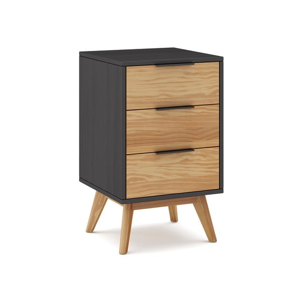 Nočný stolík z borovicového dreva v prírodnej farbe Lavis - Marckeric-image-2
