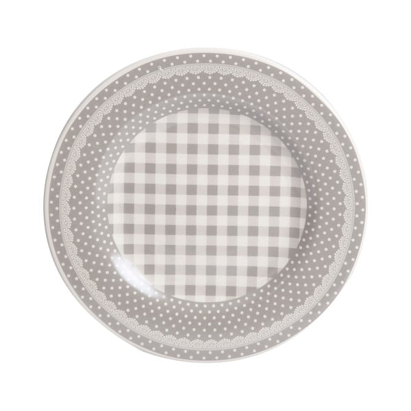 Dezertný tanier Grey Dots&Checks, 20.5 cm