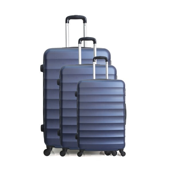 Sada 3 modrých cestovných kufrov na kolieskach Hero Jakarta