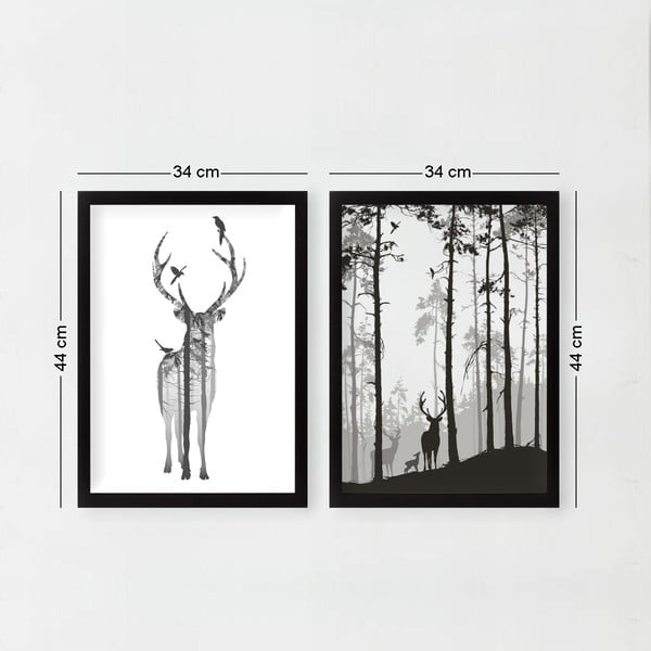 Obrazy v súprave 2 ks 34x44 cm Deer – Wallity-image-2