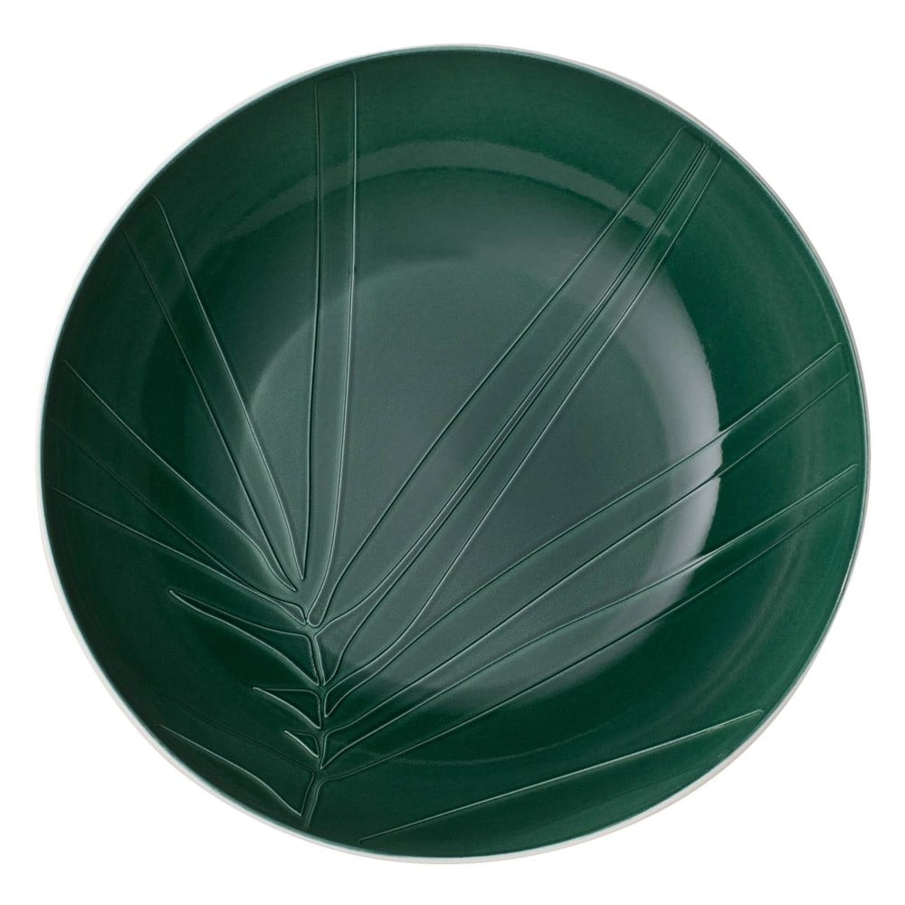 Bielo-zelená porcelánová servírovacia miska Villeroy & Boch Leaf, ⌀ 26 cm