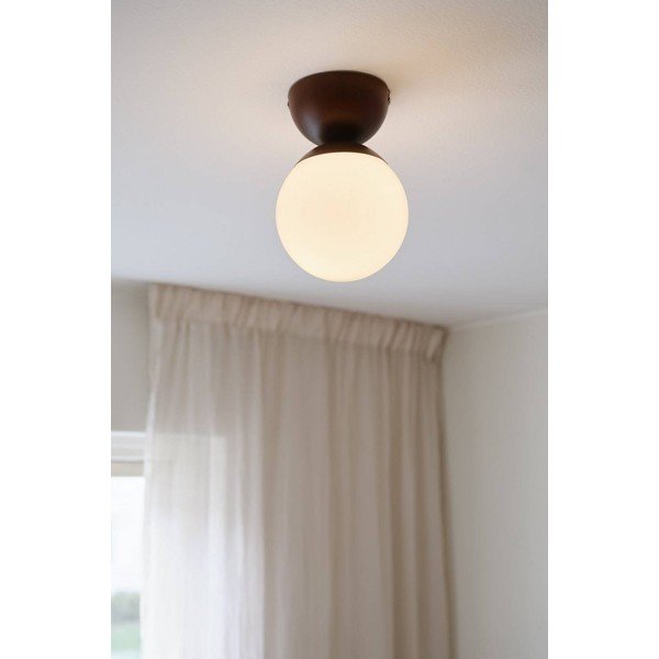 Biele/hnedé stropné svietidlo z opálového skla ø 15 cm Leah – Jotex-image-1