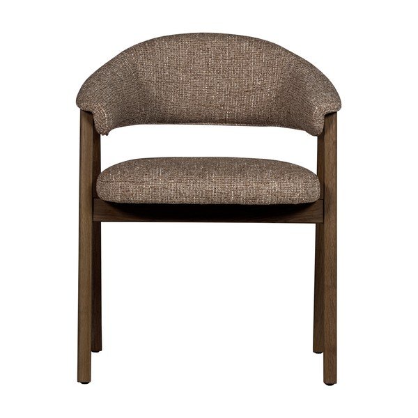 Hnedá čalúnená jedálenská stolička s podrúčkami Tunar – WOOOD-image-2