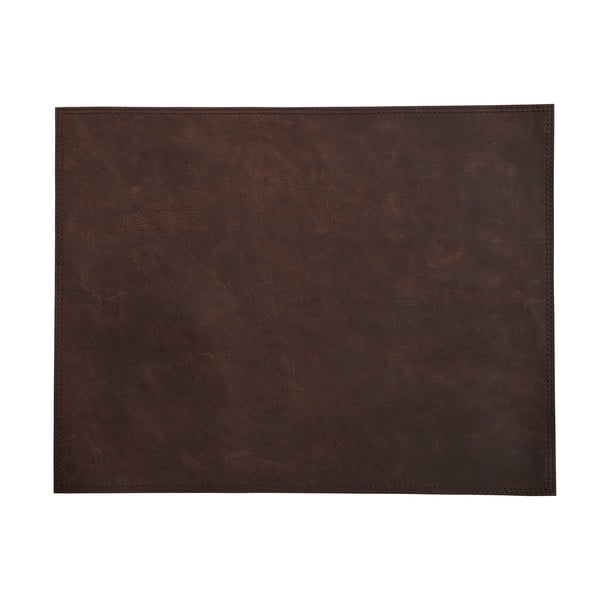 Sada 4 tmavohnedých kožených prestieranie Furnhouse Doha, 45 x 35 cm