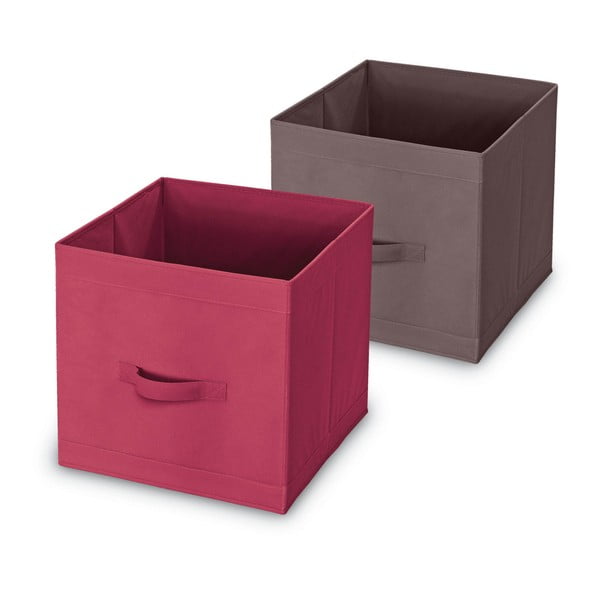 Úložný box s úchytmi v červenej farbe Domopak