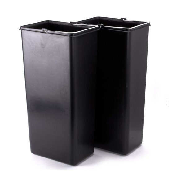 Oceľový odpadkový kôš 2x20 l na triedený odpad/nášľapný v matne striebornej farbe Tri Selectif – MSV-image-4