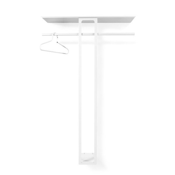 Biely oceľový nástenný vešiak s poličkou 100 cm Luno Large – Spinder Design-image-3