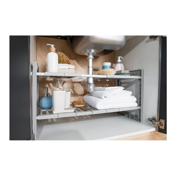 Police do skrinky pod drez s nastaviteľnou šírkou Compactor Expandable Shelf-image-4