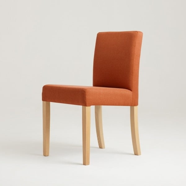 Oranžová stolička s bukovými nohami Wilton