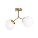 Biele/v mosadznej farbe stropné svietidlo so skleneným tienidlom 15x44 cm Damar – Opviq lights