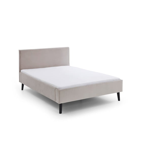 Béžová čalúnená dvojlôžková posteľ 140x200 cm Leira – Meise Möbel