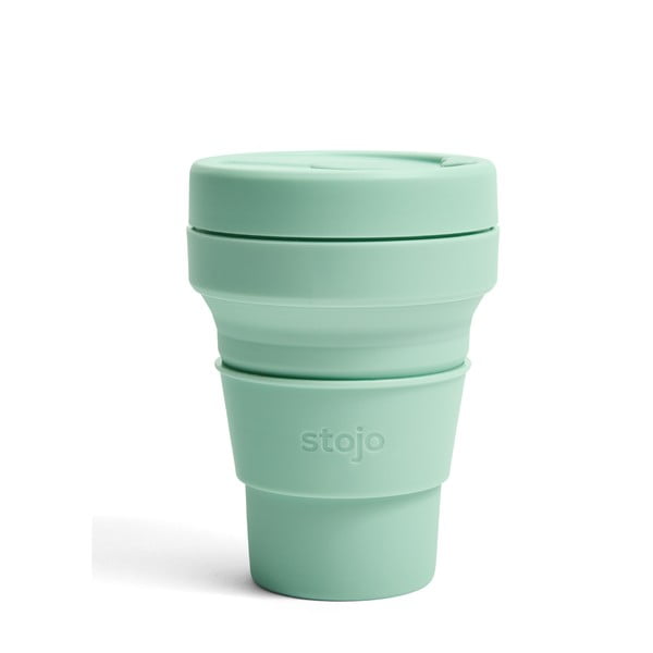 Zelený skladací cestovný hrnček Stojo Pocket Cup Seafoam, 355 ml