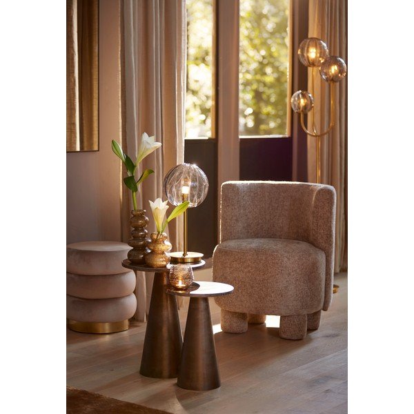 Okrúhly odkladací stolík s mramorovou doskou ø 29 cm Ynez – Light & Living-image-1