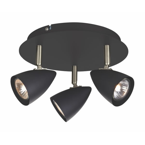 Čierne stropné svietidlo s detailmi v striebornej farbe Markslöjd Ciro Tres