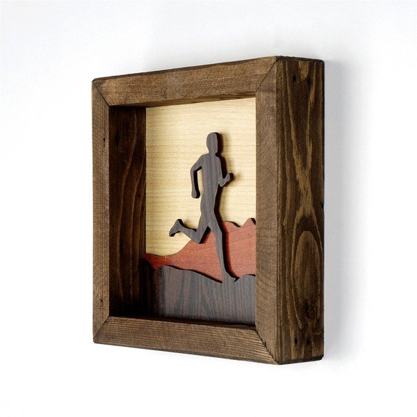 Drevený obraz Kate Louise Running Man, 16 x 16 cm-image-2