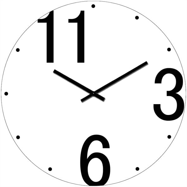 Sklenené hodiny Tri, šesť, jedenásť, 34 cm