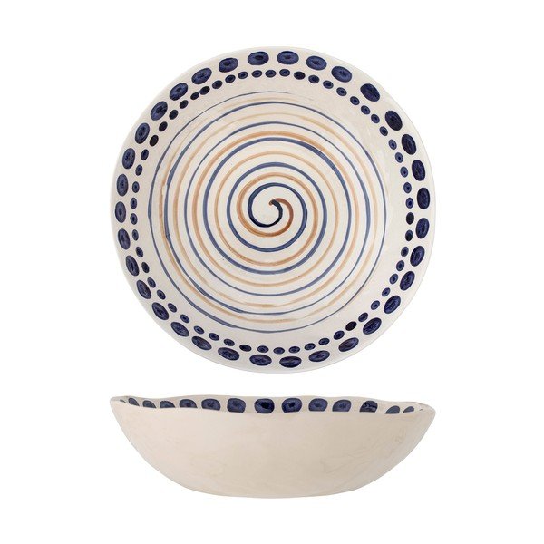 Tmavomodro–béžová servírovacia misa z kameniny ø 39 cm Shama – Bloomingville-image-3