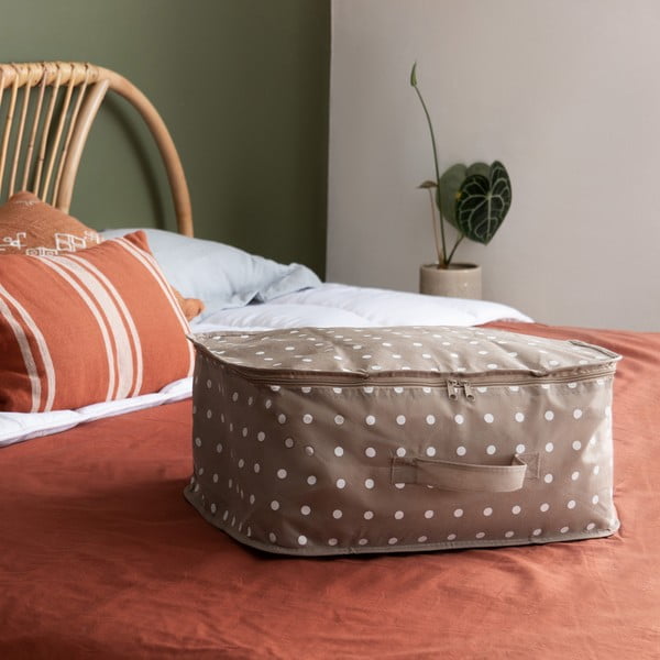Malý béžový box na uloženie oblečenia Compactor Dots-image-1