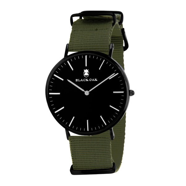 Tmavé zeleno-čierne pánske hodinky Black Oak Armo