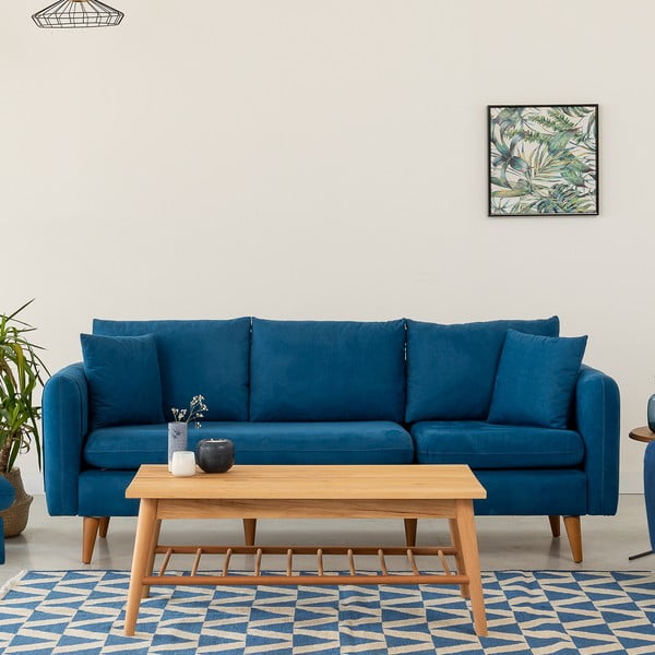 Tmavomodrá pohovka 215 cm Sofia – Balcab Home-image-4