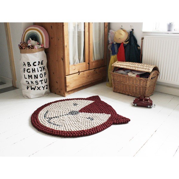 Detský guľôčkový vlnený koberec Wooldot Ball rugs Fox, ⌀ 90 cm-image-1