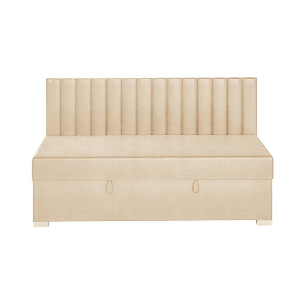 Béžová detská posteľ s úložným priestorom s matracom 90x200 cm Chill – Ghado