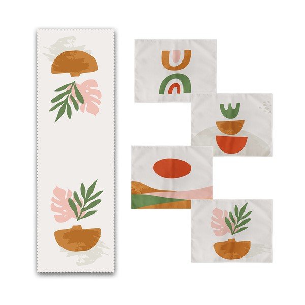 Súprava 4 textilných prestieraní a behúňov Minimalist Home World