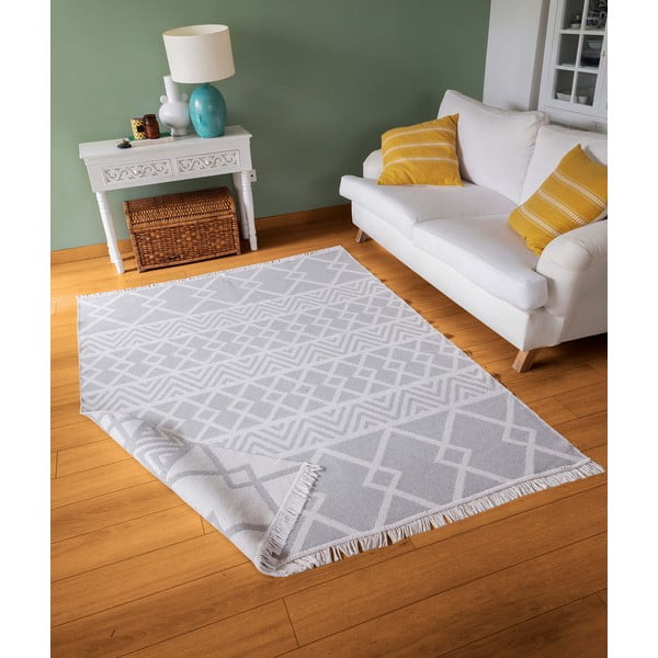 Sivo-biely bavlnený koberec Oyo home Duo, 80 x 150 cm-image-2