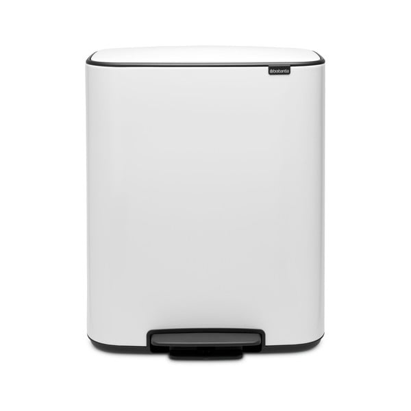 Biely nášľapný oceľový odpadkový kôš na triedený odpad 60 l Bo – Brabantia-image-4