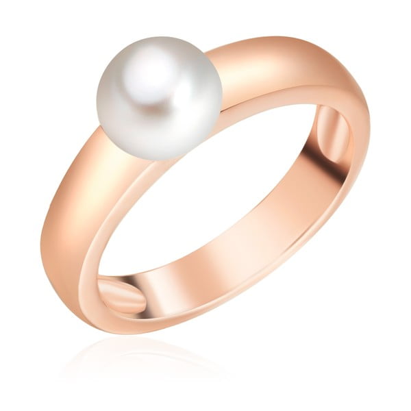 Perlový prsteň Maria, rosogold s bielou perlou, veľ. 52