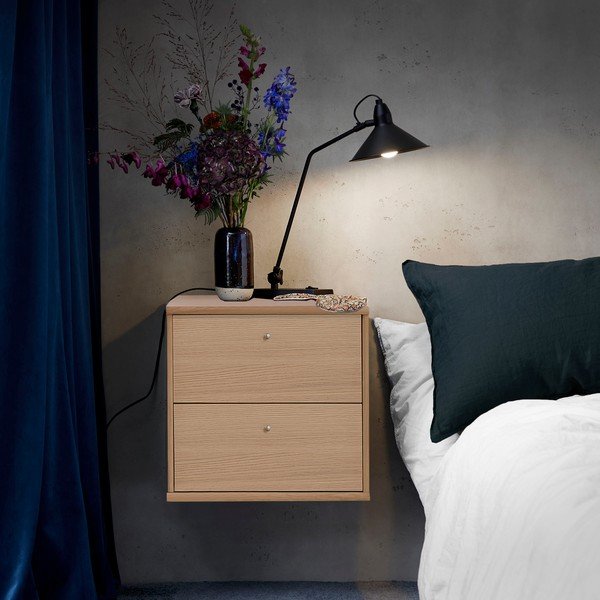 Závesný nočný stolík s poličkami v dekore duba Mistral - Hammel Furniture-image-1