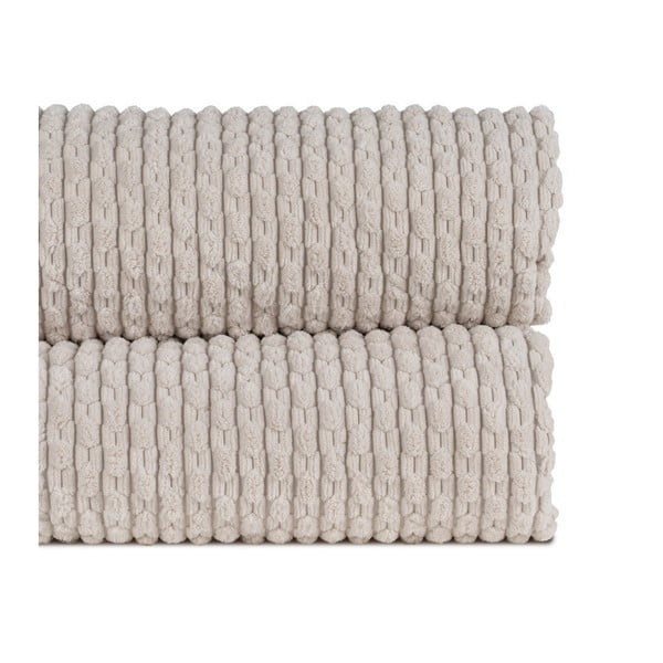 Béžový prešívaný pléd 230x260 cm – Ixia