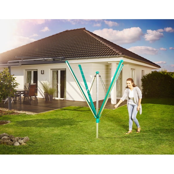 Vonkajší sušiak na bielizeň v striebornej farbe 60 m Linomatic 600 Deluxe Cover – LEIFHEIT-image-1