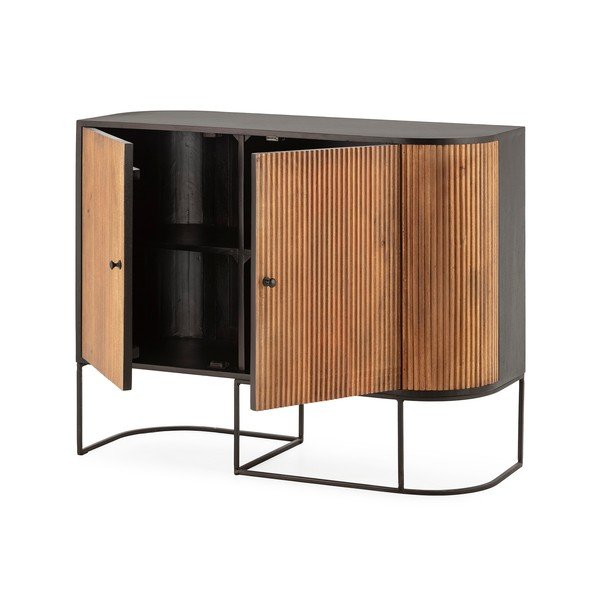 Komoda z mangového dreva v prírodnej farbe 110x90x40 cm Curve – MOME-image-4