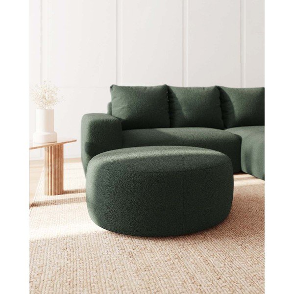 Zelený taburet z textílie bouclé Feiro – MESONICA-image-2