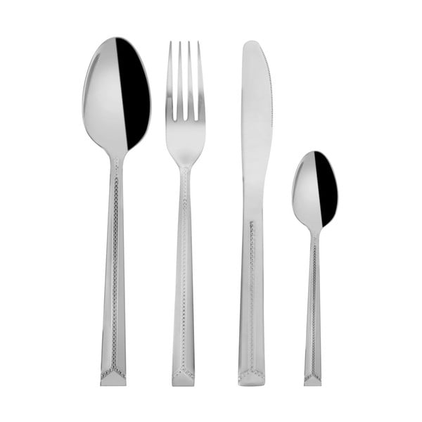 Antikoro príbor 24 ks v striebornej farbe Bright – Orion