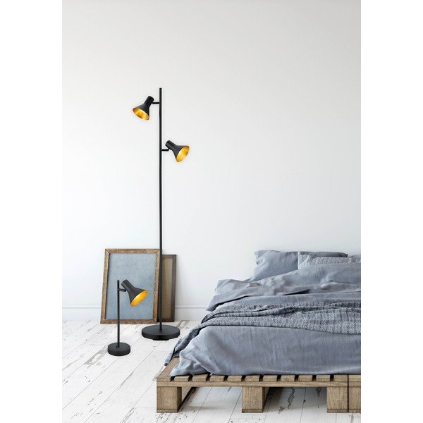 Čierna kovová stolová lampa s kovovým tienidlom (výška  39 cm) Nina – Reality-image-2