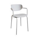 Svetlosivá kovová jedálenská stolička s podrúčkami/stohovateľná Arch – Hübsch