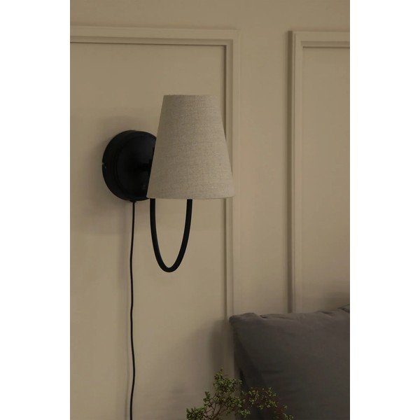 Čierne/béžové nástenné svietidlo do zásuvky Amar – Markslöjd-image-3