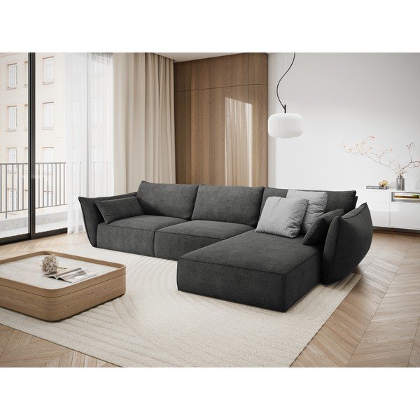 Sivá rohová pohovka (pravý roh) Vanda - Mazzini Sofas-image-1
